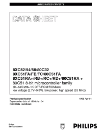 Datasheet 8XC51FA manufacturer Philips